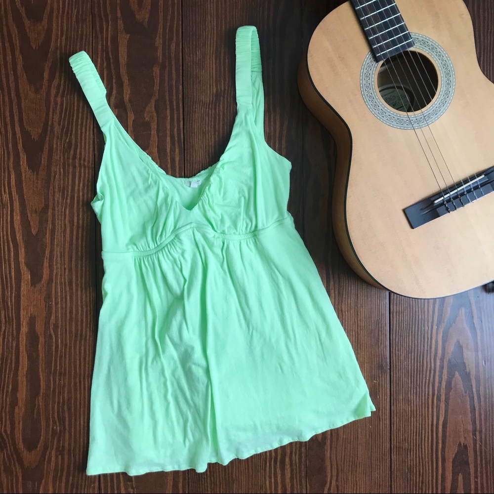 J. Crew neon green scoop neck tank
